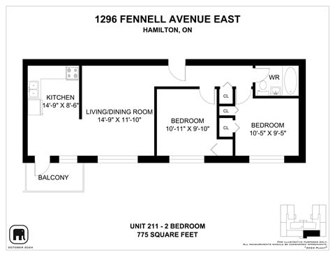 Floor plan for 2 beds, 1 bath, 900 sqft